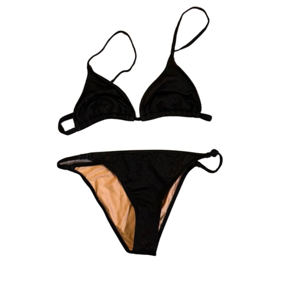 Rvca Black Lace Patterned String Bikini Set | Hot… - image 2